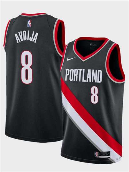 Mens Portland Trail Blazers #8 Deni Avdija Black Icon Edition Stitched Basketball Jersey Dzhi->portland trailblazers->NBA Jersey